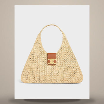 Celine Cabas Triangle - Raffia & Calfskin Natural / Tan 119772GP4.02NT 158505725 [P]