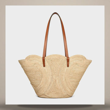 Celine Medium Classic Panier Braided Triumph - Raffia & Calfskin 116982FWB.04LU 158505728 [P]