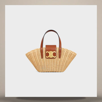 Celine Tin Cup - Wicker & Natural Calfskin Natural / Tan 116572FWE.02NT 158505730 [P]