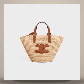 Celine Nano Suppl Classic Panier - Rafia & Calfskin Natural / Tan 10M582DZ2.02NT 158505737 [P]