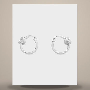 CELINE Kleine Nota Hoops - Rhodium-Finish Messing Silbern 46N556BRA.36SI 158505781 [P]