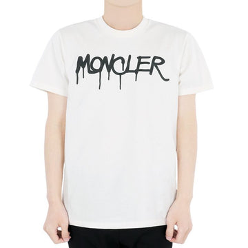 Moncler Men's Lettering Logo Printed T-Shirt (Ivory) 8C00013 83927 034 73454334 [P]