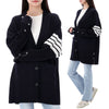 THOM BROWNE Merinowolle gestreifter V-Ausschnitt Cardigan 158505956 [P]