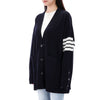 THOM BROWNE Merinowolle gestreifter V-Ausschnitt Cardigan 158505956 [P]