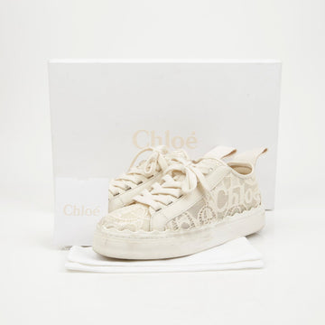 CHLOE 女性ローレンレースロートップスニーカー マイルドベージュ 158394803 [P]