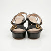 Gucci GG Marmont Leather Mid Heels Women's Sandals Black 158394865 [P]