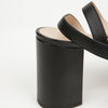 Gucci GG Marmont Leather Mid Heels Women's Sandals Black 158394865 [P]