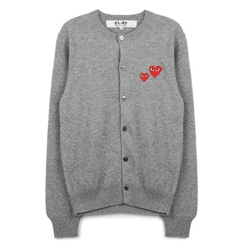COMME DES GARCONS Doppelter Herz-Patch Unisex Cardigan 154427021 [P]