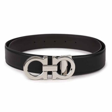 Salvatore Ferragamo Reversible Pre-Cut Leather Belt 67-9710 NERO+HICORY 686671 152199742 [P]