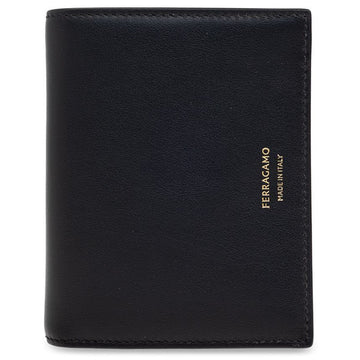 SALVATORE FERRAGAMO Kompakt Geldbörse mit goldfarbenem Logo schwarz 22-0699 0775326 141060344 [P]