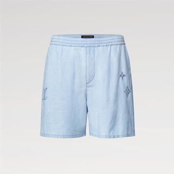 Louis Vuitton Embroidered Signature Chambray Shorts 1AK6P0 158509820 [P]
