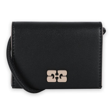 Ganni Women BOU Logo Recycled Leather Wallet Crossbody Bag (Black) A5396 099 122648175 [P]