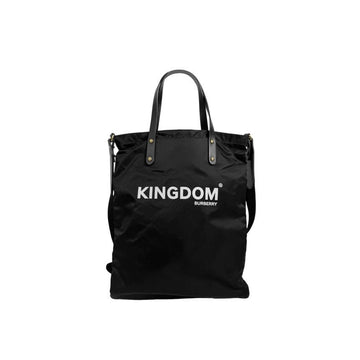 Burberry Kingdom Nylon Flat Two-Way Tote Shoulder Bag Black 8010620 158520175 [P]