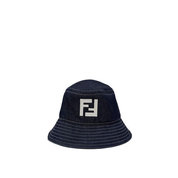 Fendi FF Square Logo Denim Bucket Hat Navy FXQ958 158520192 [P]