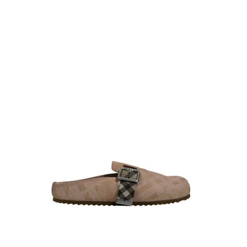 BURBERRY チェック スエード アーチ クログ フローラ ピンク 36 158520209 [P]