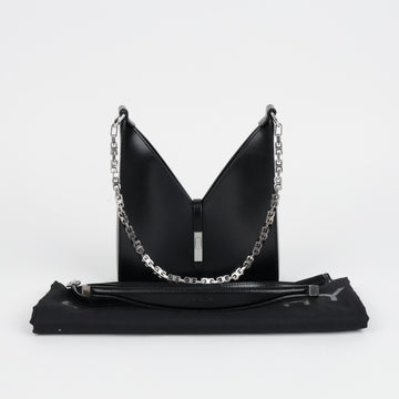 GIVENCHY Schwarze Cut-Out Mini Kalbsleder Ketten Schulter- und Crossbody-Tasche 158335713 [P]