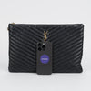 Saint Laurent Cassandra Matelassé Quilted Leather Document Holder Black with Gold 158380084 [P]