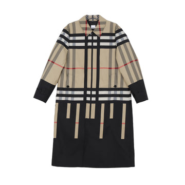 Burberry Slice Check Long Coat Size 48 8054474 158500531 [P]