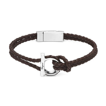SALVATORE FERRAGAMO Armband aus braunem Leder für Herren 47344427 [P]