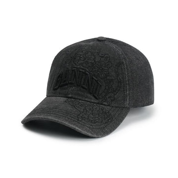 Ganni Embroidered Denim Cap Black Washed 157814313 [P]