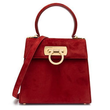 Salvatore Ferragamo Gancini Small Top Handle Bag 21-2193 Rosso 751454 34762929 [P]
