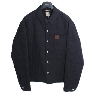 Dior Leather Logo Patch Cannage Overshirt Navy 683C549B3095 C540 158526693 [P]