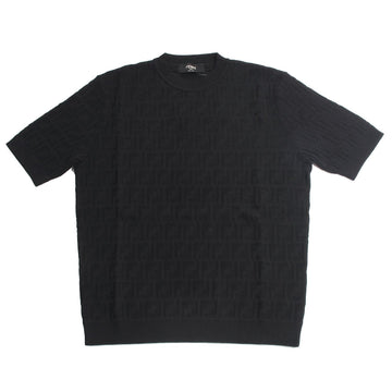 FENDI コットンスウェットニット 半袖 ブラック FZX051 AUW0 F0QA1 158526779 [P]