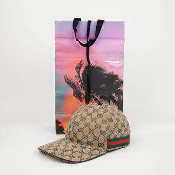 GUCCI ユニセックス GG キャンバス ウェブ ディテール キャップ ベージュ 158376365 [P]