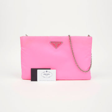 Prada Triangle Logo Clutch Chain Shoulder Crossbody Bag 158406597 [P]