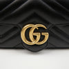 Gucci GG Marmont Matelassé Supermini Shoulder Bag Black Gold 158500846 [P]