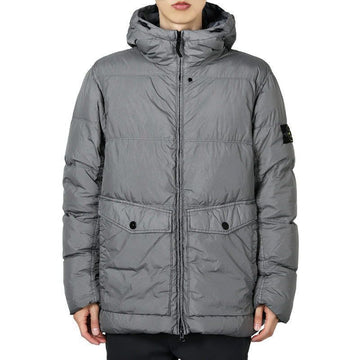 Stone Island Stone Men's Wappen Patch Crinkle Laps Hooded Padding Jacket (Cement) 4100011 S0A23 V006B 140719052 [P]
