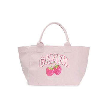 Ganni Medium Trapeze Shopper Bag Raspberry Print 155797249 [P]