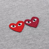 COMME DES GARCONS T226 051 T-Shirt mit doppeltem Herz-Patch in Grau 158528077 [P]
