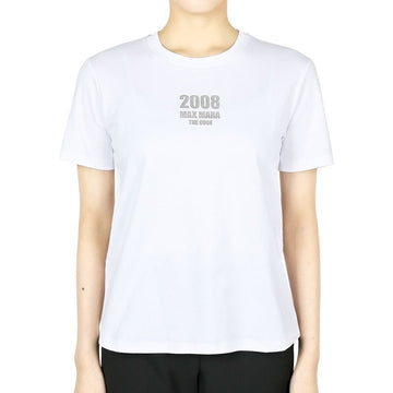 MaxMara QUIETO Logo Short Sleeve T-Shirt (White) 2519971011600 001 128573253 [P]