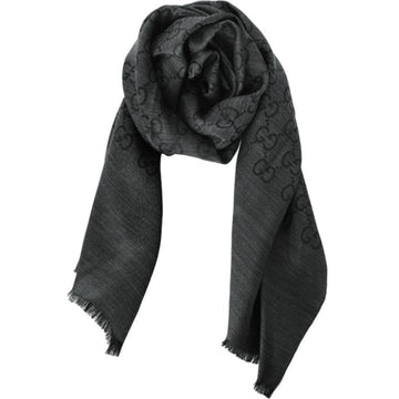 GUCCI Jacquard GG Wolle Seide zweifarbig Schal Charcoal 165904 3G646 1100 144702128 [P]