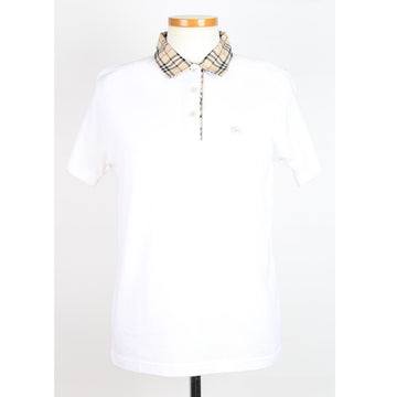 BURBERRY ノバチェック ネック 半袖 カラー Tシャツ ホワイト M 158537886 [P]