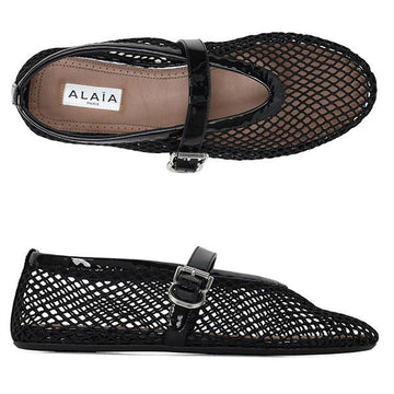 Alaia Black Fishnet Rubber Overshoe Ballet Flat Shoes 158537919 [P]