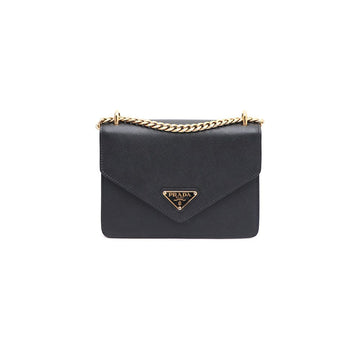 PRADA Saffiano Envelope Schultertasche mit goldener Kette und Crossbody-Funktion 1BD200 158538513 [P]