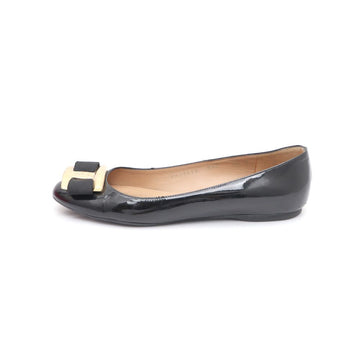 SALVATORE FERRAGAMO Glänzende schwarze Ballerinas mit Logo für Damen 42515687 158538922 [P]
