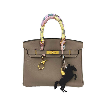 Hermes Gray Birkin 30 Tote Bag + Twilly 2 158539010 [P]