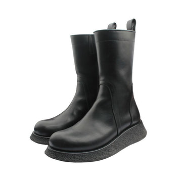 Rick Owens Black Leather Wedge Heel Boots 37 158539808 [P]