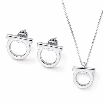 SALVATORE FERRAGAMO Ohrringe & Halskette Set 76-0119, 76-0133 SILBER 157204034 [P]