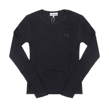 Ganni Long Sleeve Soft Cotton Rib Women's T-Shirt 151506741 [P]