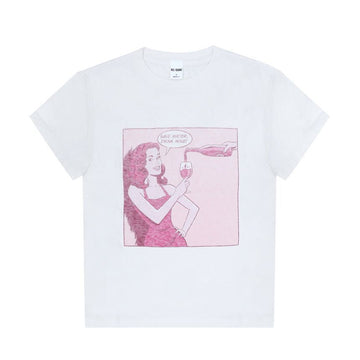 RE DONE クラシックドリンクワイン女性半袖Tシャツ 157223369 [P]