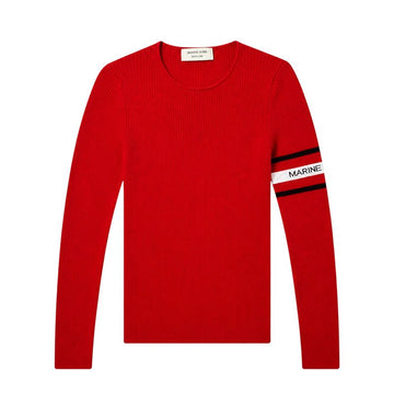Marine Serre Slim Fit Wool Blend Ribbed Knit Top Red 44, 55 158539920 [P]