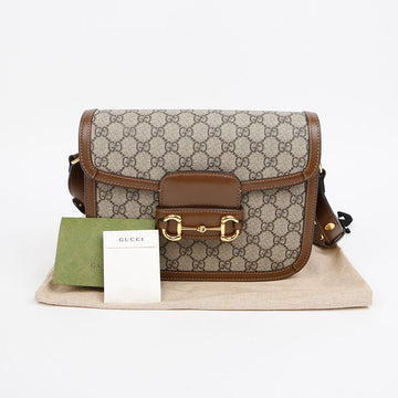 Gucci Horsebit 1955 GG Small Shoulder Bag Brown 158396328 [P]