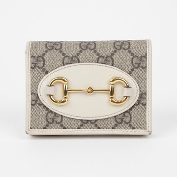 GUCCI 1955 Horsebit GG Canvas Leder Kartenetui 158377884 [P]