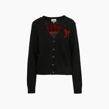 Ganni Graphic Wool Knit Phantom Cardigan 158539915 [P]