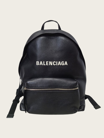Balenciaga Everyday Leather Logo Backpack Black 158542950 [P]