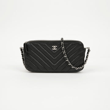 CHANEL Caviar Double Zip WOC Schulter-Crossbody Bag A82527 158335583 [P]